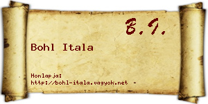 Bohl Itala névjegykártya